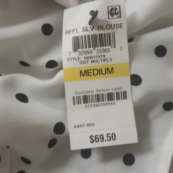 Alfany white black polka dots ruffle sleeves top - Picture 10 of 10